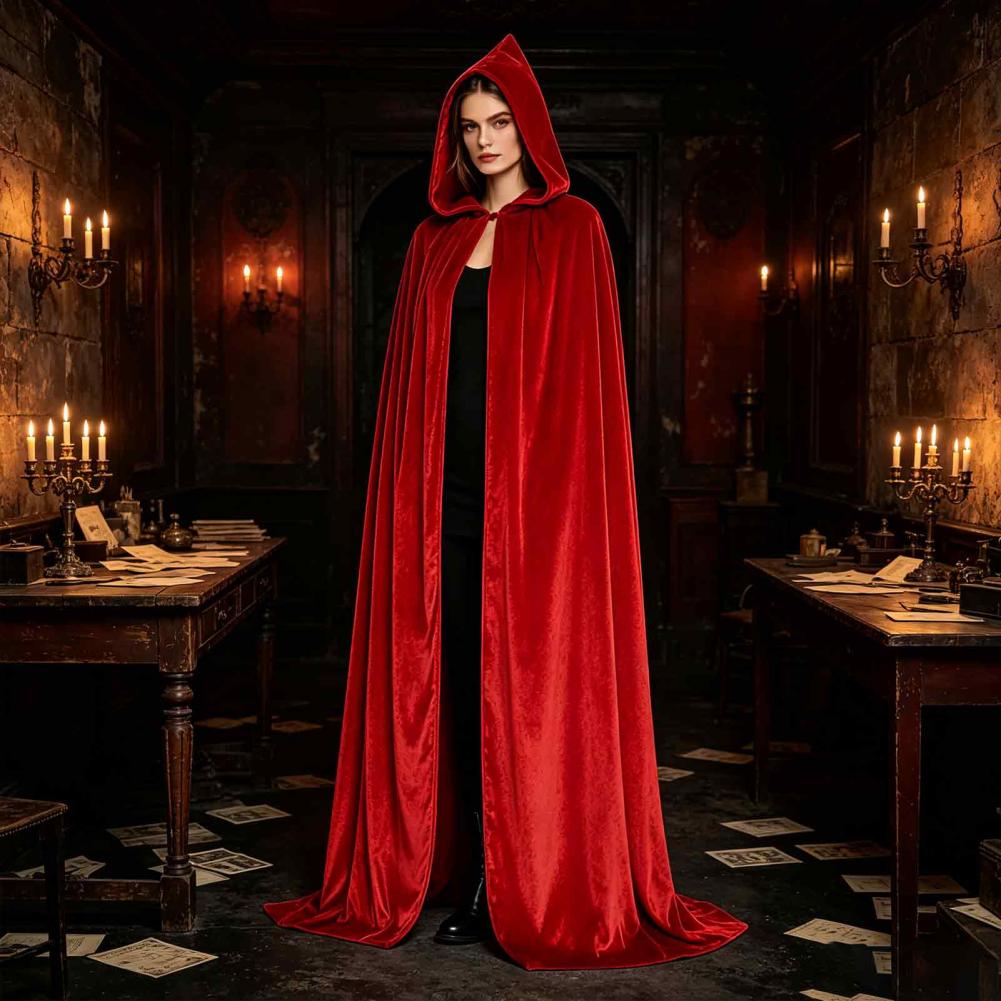 Anime Cosplay Nun - Unisex Adults Hooded Cloak Velvet Vampire