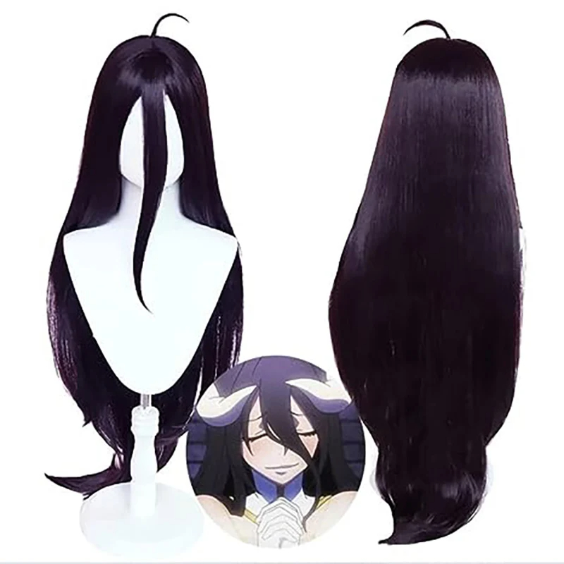 Anime Cosplay Albedo - Cos albedo Black Purple Long Straight