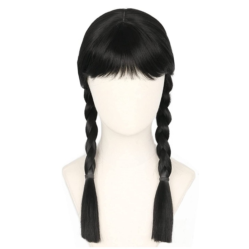 Anime Cosplay Long Black Hair - Cosplay Addams Family Black Long Braid