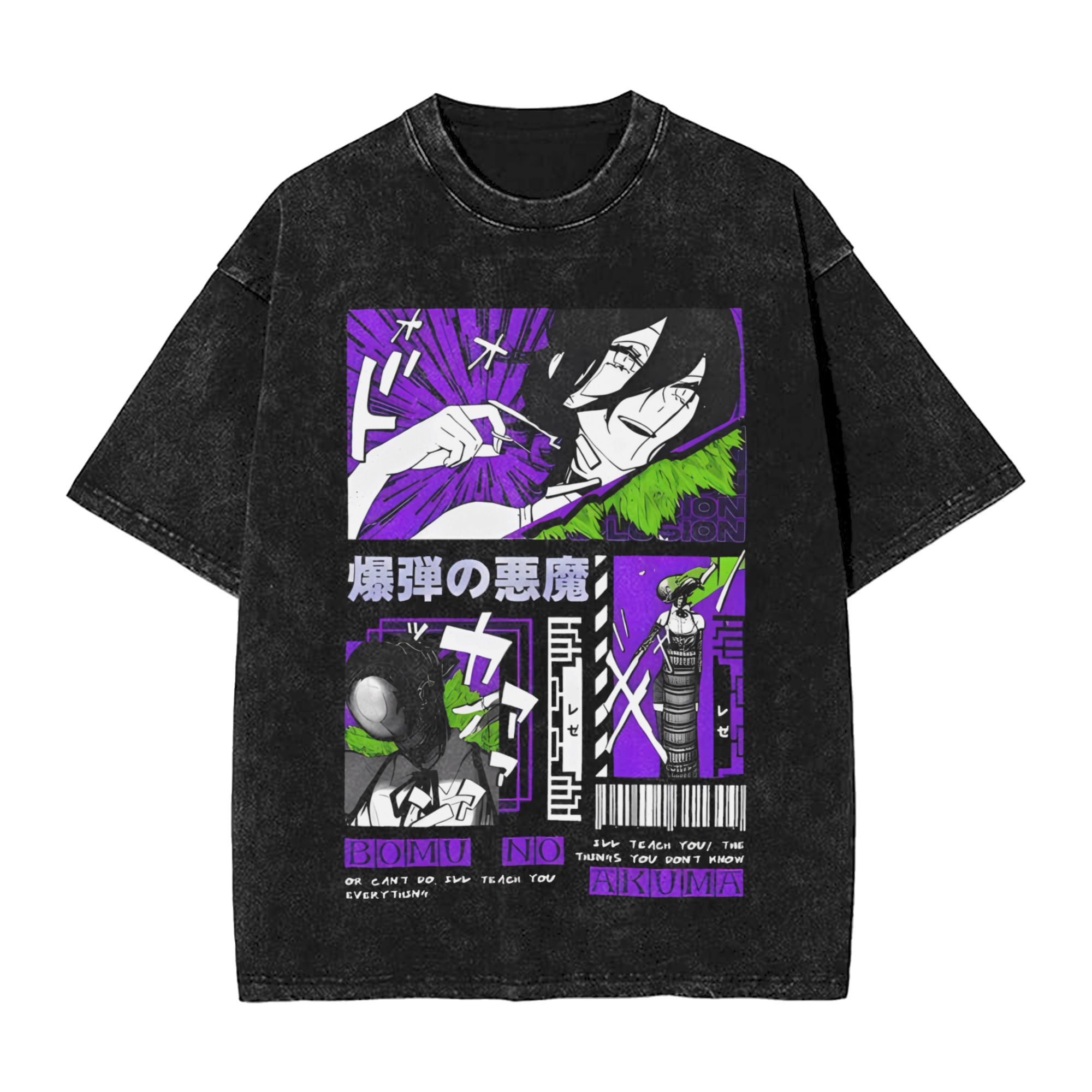 Chainsaw Man Washed Cotton T-S - Anime Cosplay Chainsaw Man 评论和价格