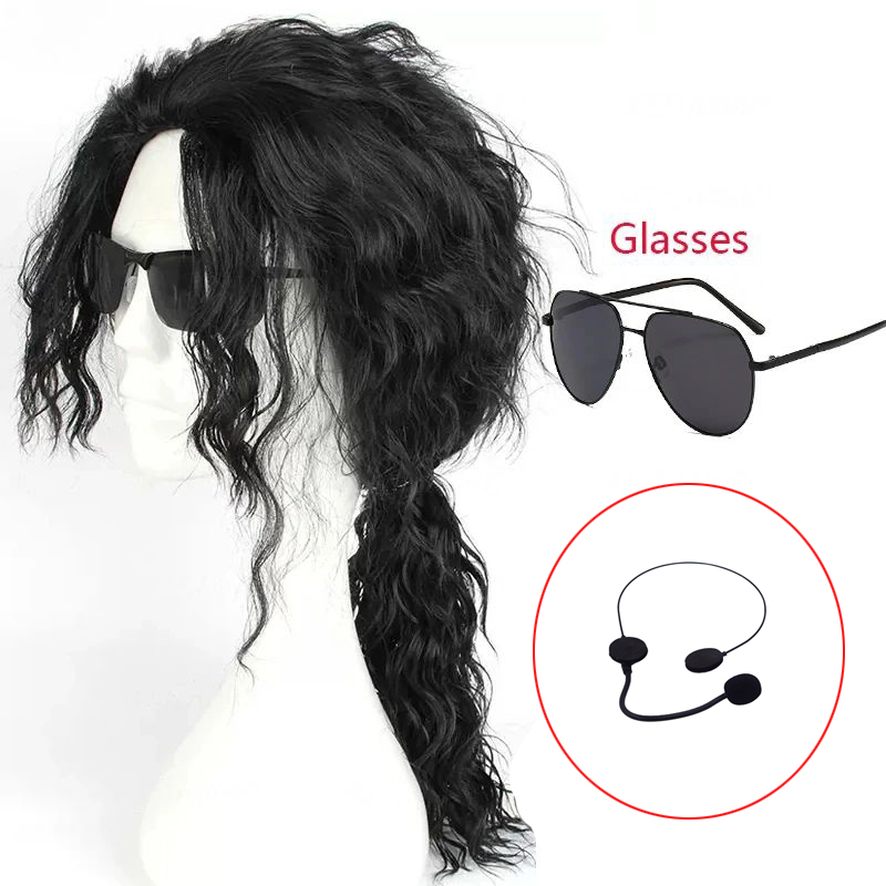 MJ Michael Cosplay Black Wig J - Anime Cosplay Long Black Hair 评论和价格
