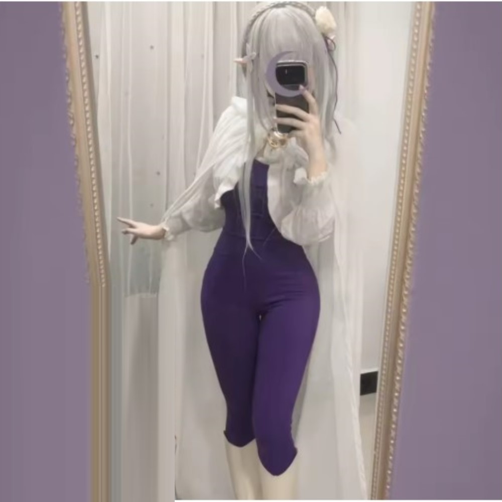 NEW Emilia Rezero Cosplay Cost - Anime Cosplay Re Zero 评论和价格