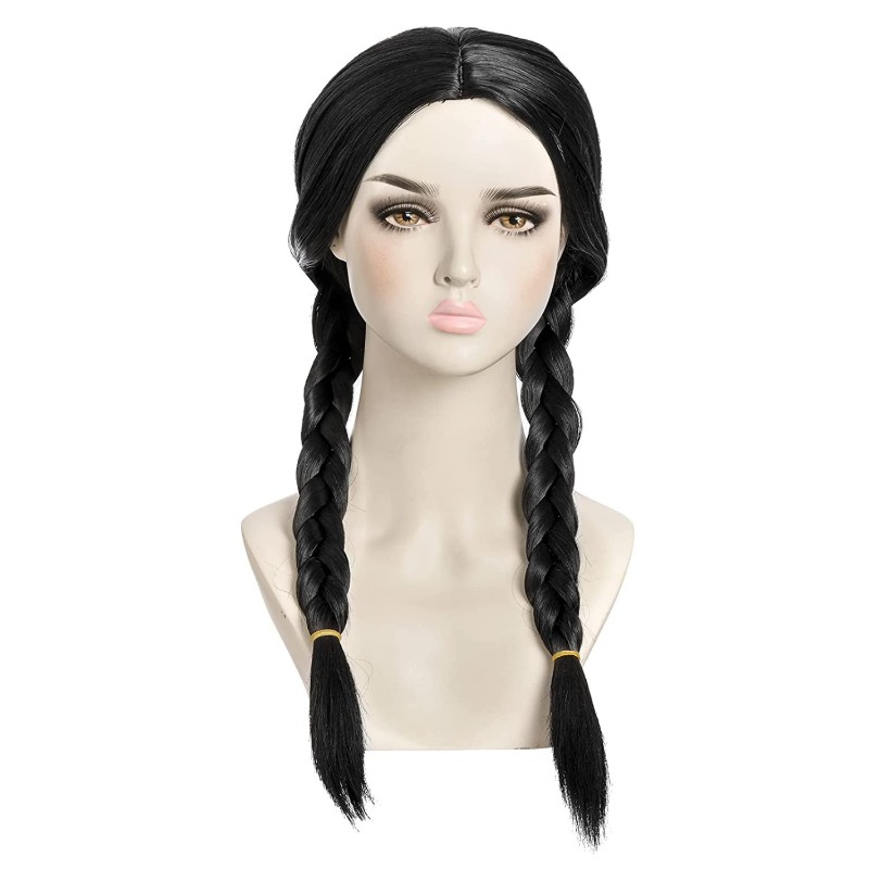 Cosplay Addams Family Black Lo - Anime Cosplay Long Black Hair 评论和价格