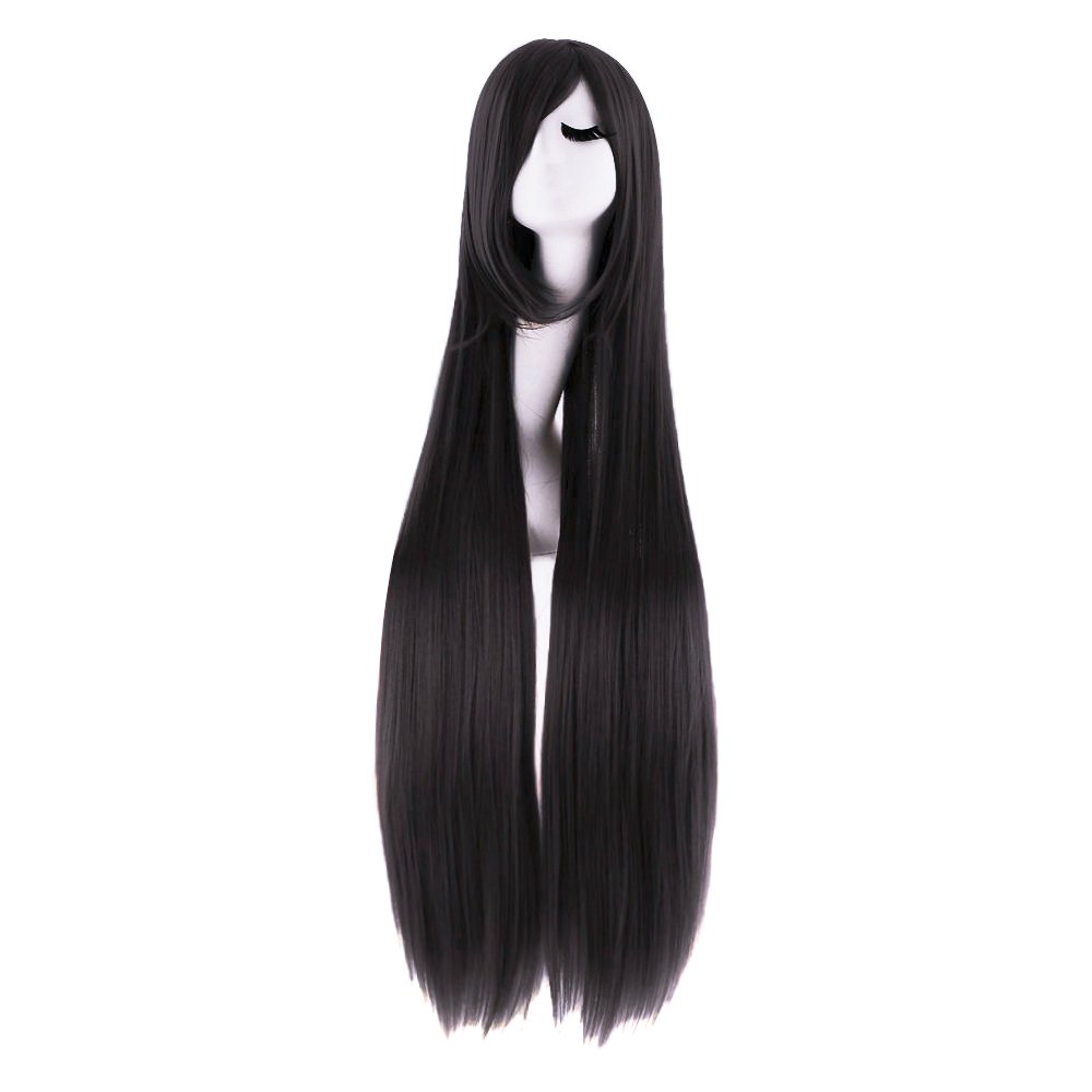 40 Inch 100 cm Long Straight C - Anime Cosplay Long Black Hair 评论和价格