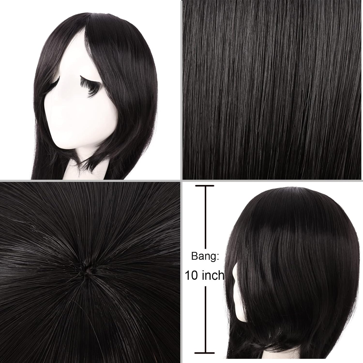 40 Inch 100 cm Long Straight C - Anime Cosplay Long Black Hair 评论和价格