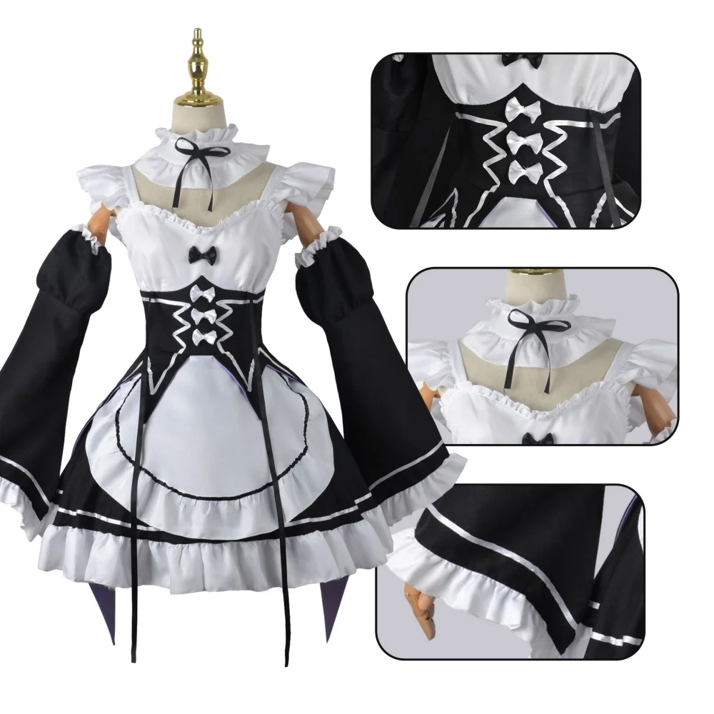Anime Ram Rem Maid Cosplay Re  - Anime Cosplay Re Zero 评论和价格