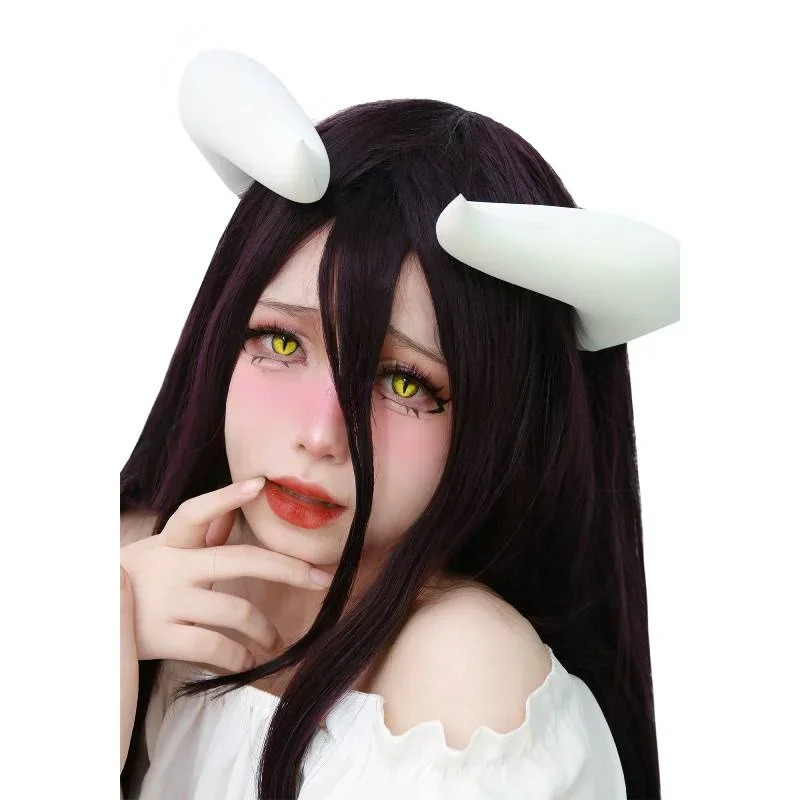 2026 White Horns With Clips Fo - Anime Cosplay Albedo 评论和价格