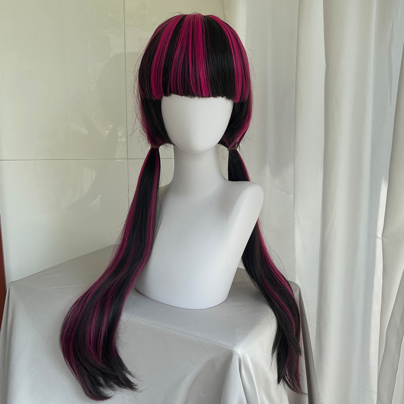 High Quality Movie Draculaura  - Anime Cosplay Long Black Hair 评论和价格